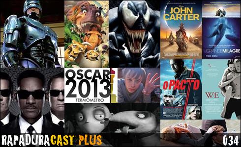 RapaduraCast Plus 034! – Robocop, A Era do Gelo 4, Homens de Preto 3, Oscar, John Carter, O Grande Milagre e W.E.